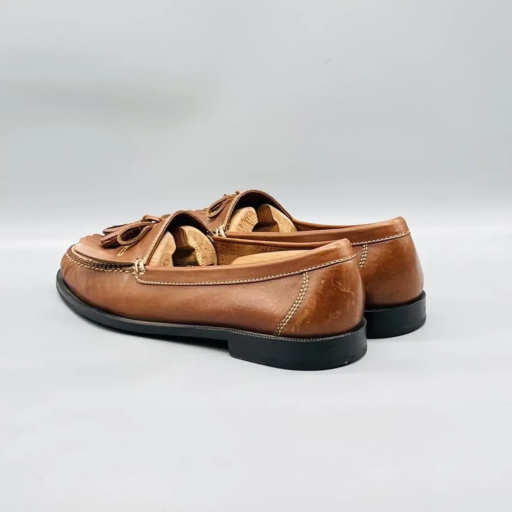 Cole Haan Shoes Men 10 Brown Leather Tassel Loafers Slip On Dress Classic
